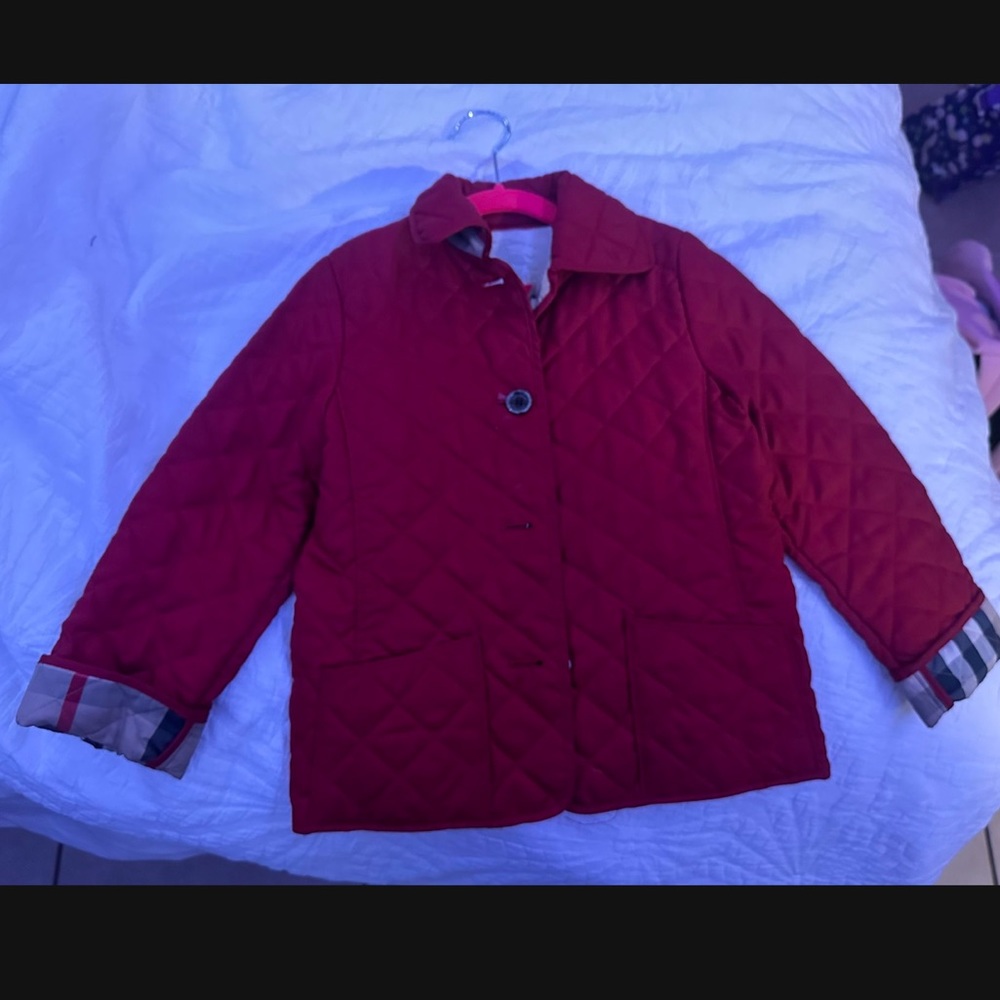 Red Burberry kid’s jacket